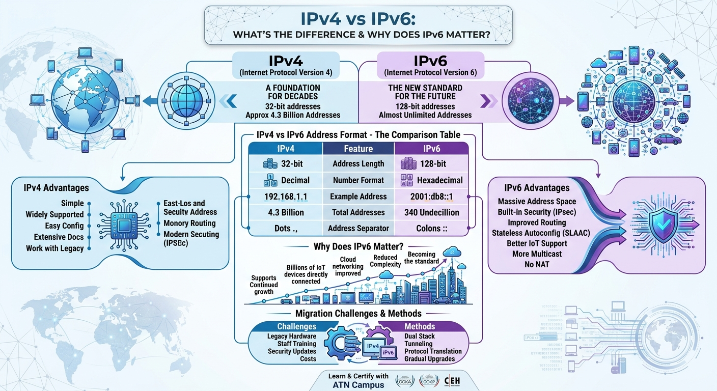 IPv4 vs IPv6  Explain