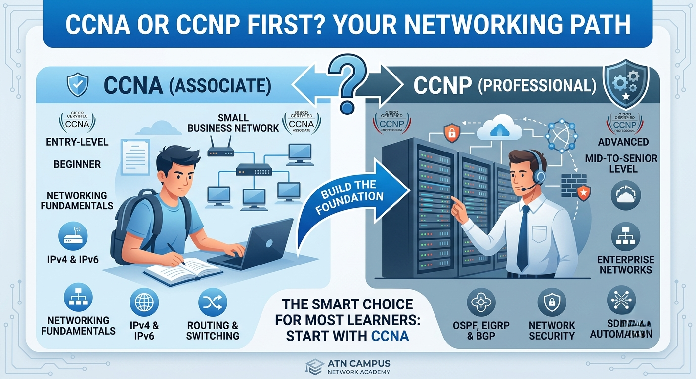 Should You Learn CCNA or CCNP First?